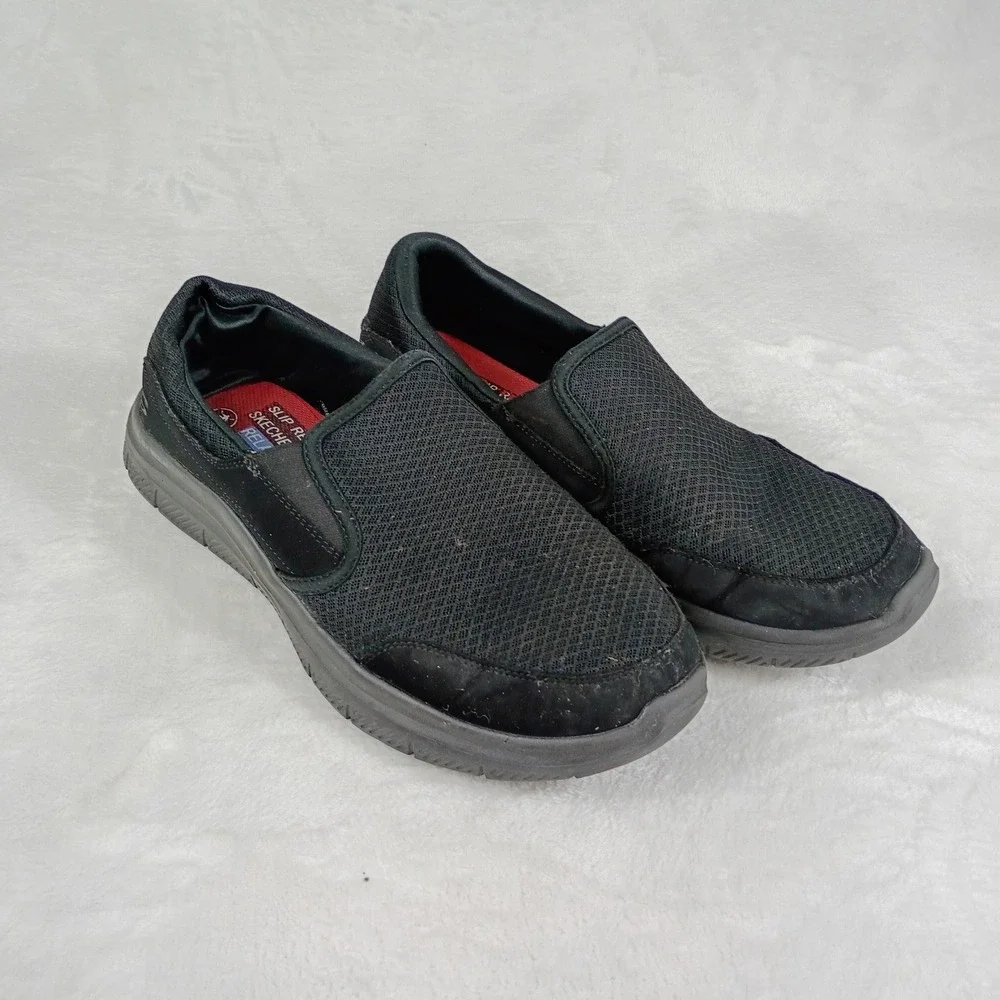 Skechers Work Shoes Mens Size 10‎ Black  Slip Resistant Relaxed Fit